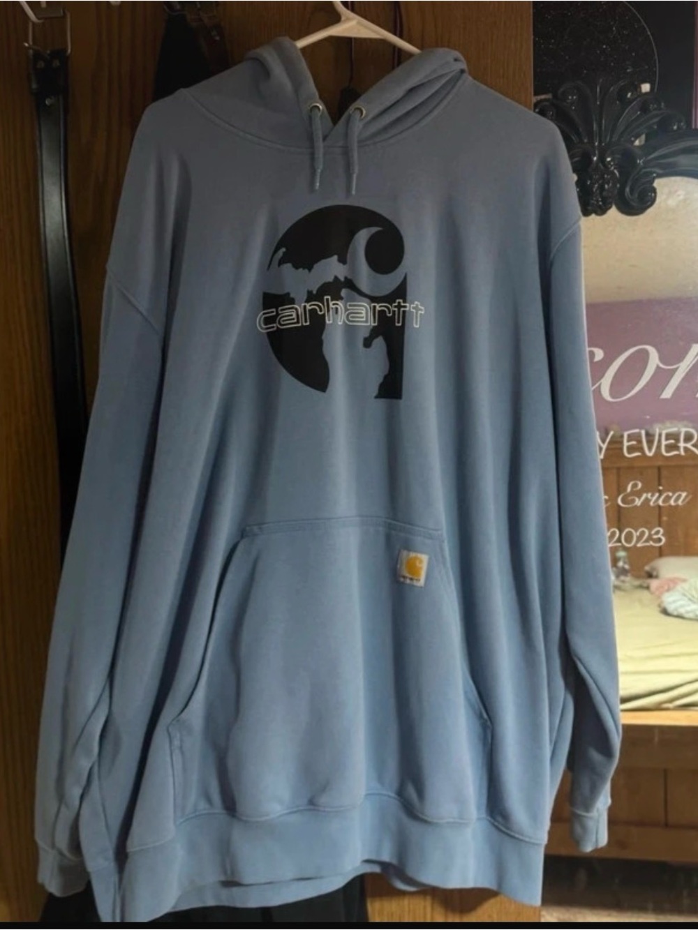 Carhartt Men’s Dusty Blue Graphic Pullover Hoodie